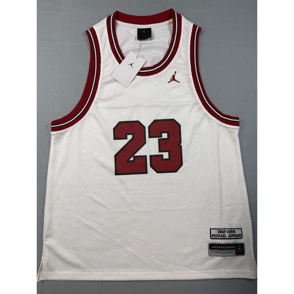 Jordan Essentials #23 Michael Jordan Mesh Jersey White/Red Men’s M NWT